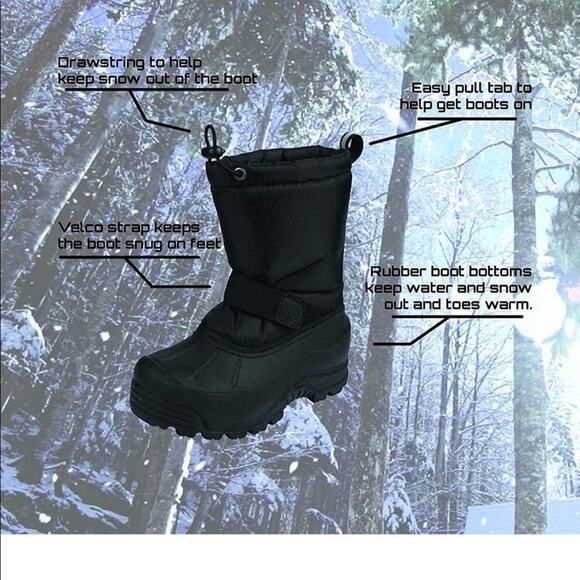 Northside Baby/Toddler Snow Boots Thermolite Insole Size 5 Black/Blue NIB - Picture 2 of 10